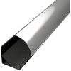 LEDprodukt LED lišta R1 ROHOVÁ čierna Dĺžka: 1m, Typ krytky: Mliečna krytka zaklapávacia (difúzor)
