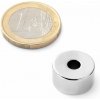 SOLLAU Neodymový magnet medzikružie D 15/4 mm, H 10 mm, N38, ponikelovaný