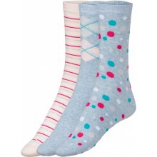 Esmara dámske ponožky 3 páry modrá/bledoružová