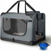 SIVÁ PRENOSNÁ TAŠKA SKLADACIA OHRÁDKA PRE PSA MAČKU TRANSPORTER S