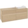 VILLEROY & BOCH Collaro závesná skrinka pod umývadlo na dosku (umývadlo vpravo), 4 zásuvky, s LED osvetlením, 1400 x 500 x 548 mm, Nordic Oak, C118B0VJ