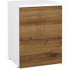 Dreja Nízka kúpeľňová skrinka FLOOR SND 40 - L01 Biela vysoký lesk / D27 Cognac / Pravé
