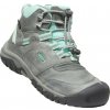 KEEN Ridge Flex MID WP Mládežnícke trekové topánky sivý/modrý odtieň EU36