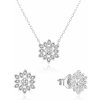 Beneto Set strieborných šperkov so zirkónmi Kvetina AGSET239L (náhrdelník, náušnice)