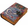 Leather Journals Kožený deník s asijským drakem pod dualitou slunce a měsíce - Outlet