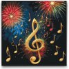 Vymalujsisam.sk Maľovanie podľa čísiel - Hudobný ohňostroj Veľkosť: 50x50cm, Rám: Na plastovej doske