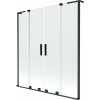 Mexen Velar L Duo, 2-krídlová posuvná vaňová zástena 140 x 150 cm, 8mm číre sklo, čierna matná, 896-140-003-02-70