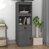 Skříň highboard šedá 34x40x108,5 cm masivní borové dřevo Šedá 820154
