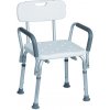 Výškovo nastaviteľná stolička do sprchy s operadlom a madlami KP 355L