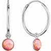 Strieborné náušnice kruhy s oranžovým syntetickým opálom 11401.3 Coral s. Opal