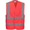 Červená reflexná vesta s pruhom Červená XXL/3XL