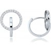 MINET JMG0027WSE03 - Náušnice z bieleho zlata s bielymi zirkónmi Au 585/1000 2,35g