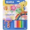 NARA Modelína/Plastelína 100g 8ks s vykrajovačmi 4ks s valčekom na karte 23x28x2cm