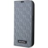 Karl Lagerfeld iPhone 14 bookcase Saffiano Monogram strieborné