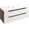 Sapho WAVE dvojumývadlová skrinka 119,7x50x47,8cm, biela/dub collingwood SPH WA120-3019