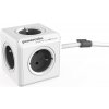 PowerCube Predlžovací kábel, H05VV-F3G, 1,5 m, 5 zásuviek, biely, PWC-P-GREY