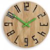 Sammer Dubové nástenné hodiny SLIM- čierna/zelená 33 cm SlimWoodBlackGreen