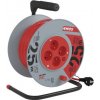 EMOS Predlžovací kábel na bubne 25 m / 4 zásuvky / červený / PVC / 230 V / 1,5 mm2 P19425