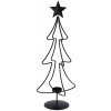 H&S Decoration Kovový svietnik Tree, 21x55 cm, čierna