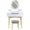 Jumi Moderný toaletný stolík s LED osvetlením a stoličkou