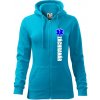 Nápis Záchranár + hviezda - Mikina dámska trendy zipper s kapucňou - S ( Svetlý tyrkys )