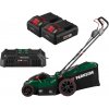 Parkside® Aku kosačka na trávu Prma 40 E3 + Smart akumulátor 20 V/4 Ah, 2 kusy + Dvojitá nabíjačka na akumulátor 20 V/4,5 A (800012672)