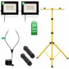 LED reflektor ZUNA2 Halogénová lampa 2x 30W 6500K na stojane + kábel + hermetický konektor LUMILED