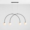 ALDEX Závesné svietidlo Alison, čierne/biele, 4-pl., oblúkové, 129 cm - 1100L1_S