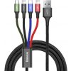 Baseus CA1T4-A01 Fast 4in1 Kabel 2x Lightning, USB-C, MicroUSB 3.5A 1.2m Black CA1T4-A01