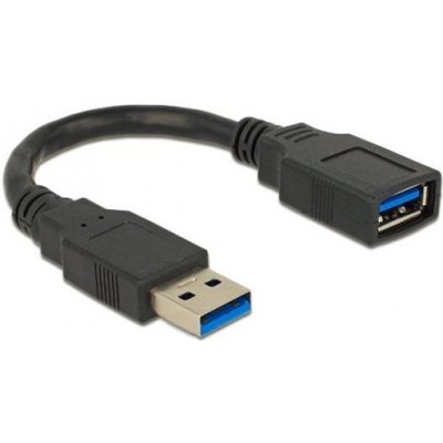 DeLOCK - Prodlužovací šňůra USB - USB typ A (M) do USB typ A (F) - USB 3.0 - 15 cm - černá 82776