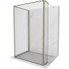 Mexen Kioto sprchová stena Walk-in 130 x 90 x 40 cm, čierny rám, zlatá - 800-130-090-221-50-70-040