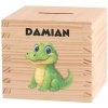 ČistéDrevo Detská drevená pokladnička - Zvieratká pri rieke Zvoľte zvieratko: Krokodíl