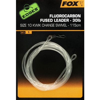 Fox Edges Fluorocarbon Fused Leader 30lb Kwik Change Swivel vel. 10 115cm