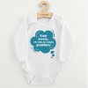 Detské body s potlačou New Baby Když brečím, tak mám asi nějaký problém! modrá, veľ. 74 (6-9m)