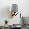 Brilagi - LED Nástenná lampa NUBILA WOOD 1xE27/25W/230V + LED/3W dub/šedá BG1564+BG1582 + záruka 3 roky zadarmo