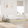 vidaXL Osmanský rám postele bez matraca krémová 160x200 cm Látka 3310894
