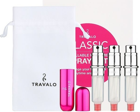 Travalo Classic HD Pink unisex plnitelný flakón 3 x 5 ml darčeková sada