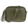 NovaKabelka.sk Bala Verde Scura kožená talianska crossbody kabelka zelená