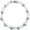 Glosery náramok zdobený krištáľmi Swarovski®, korálka z chirurgickej ocele, howlite 8mm Farba prvkov: strieborná (na foto), Obvod zápästia: M 17 cm