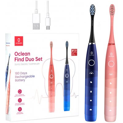 OCLEAN Flow Find Duo Set Red & Blue Sonické kefky 2 kusy