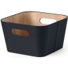 KÔŠ ÚLOŽNÝ 27*27*16CM ČIERNA PAPIER+LEPENKA