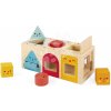 Drevená vkladačka Montessori Tvary Geometric Shapes Box Janod 6 farebných tvarov od 12 mes