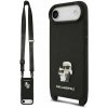 Karl Lagerfeld Saffiano Crossbody Popruh Metal Karl and Choupette Zadní Kryt pro iPhone Air Black KLHCP17MSAKCPBK (KLHCP17MSAKCPBK)