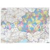 Rakúsko administratívne členenie 88x120cm lamino zapichovacia mapa bez rámu (zapichovacia mapa bez rámu)