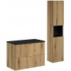 Comad Kúpeľňová zostava Nova Oak I s doskou a skrinkami 80 cm dub evoke/čierna