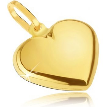 Šperky eshop Zlatý prívesok 585 hladké pravidelné srdce zrkladlovolesklé GG04.27