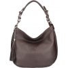 Mondo Italia Kožená kabelka na rameno 210 tmavohnedá Made in Italy Hnedá