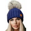 Fashionweek Dámska zimná čiapka s brmbolcom flísová podšívka JENOT WOOLK RITA Farba: Modrá, Veľkosť: Universal