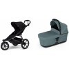 Športový kočík Thule Urban Glide 3 Black + Korbička Bassinet Mid blue