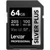 Lexar Professional SILVER PLUS SDXC R205/W100 (V30) 64GB